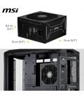 Fuente alimentacion msi mag a1000gls pcie5 gaming atx 1000w