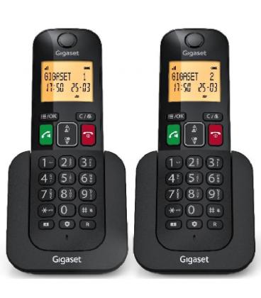 Teléfono inalámbrico gigaset elemental 400 duo/ negro