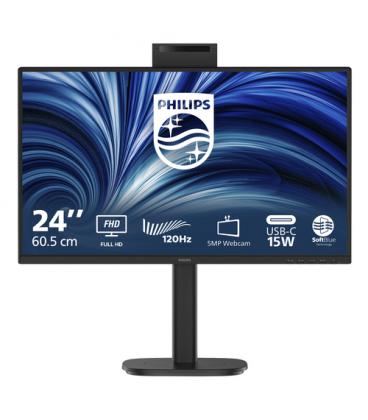 Monitor profesional philips 24b2n3200jh 23.8'/ full hd/ webcam/ multimedia/ regulable en altura/ negro