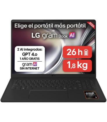 Portátil lg gram 16ud55u-g.ax85bn ryzen ai 7 445/ 32gb/ 512gb ssd/ 16'/ sin sistema operativo