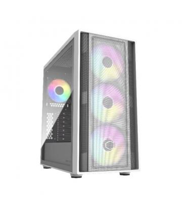 Caja ordenador gaming cooler master masterbox 600 atx argb cristal templado blanco