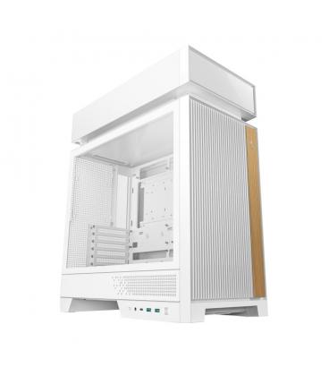 Caja ordenador gaming deepcool cl660 atx argb cristal templado blanca y madera