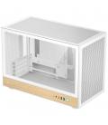 Caja ordenador gaming deepcool ch260 wood wh matx cristal templado blanca y madera