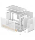 Caja ordenador gaming deepcool ch260 wood wh matx cristal templado blanca y madera