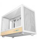 Caja ordenador gaming deepcool ch260 wood wh matx cristal templado blanca y madera