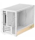 Caja ordenador gaming deepcool ch260 wood wh matx cristal templado blanca y madera