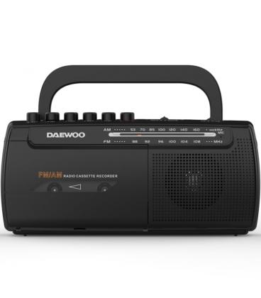 Radio cassete daewoo dw1108/ con cable/ a pilas/ negra