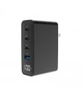 Gembird cargador rápido 4 usb gan 100 w, lcd