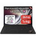 Portátil lg gram 16ud55u-g.ax85bn ryzen ai 7 445/ 32gb/ 512gb ssd/ 16'/ sin sistema operativo