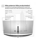 Monitor profesional ultraparonámico curvo hp pro serie 7 37.5'/ wqhd+/ multimedia/ regulable en altura/ plata