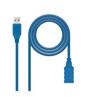 Cable alargador usb 3.0 nanocable 10.01.0901/ usb macho - usb hembra/ 1m/ azul