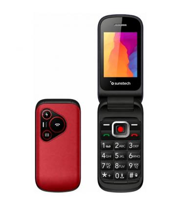 Teléfono móvil sunstech celt24 para personas mayores/ rojo