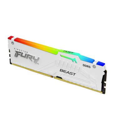 Memoria ram ddr5 16gb kingston - 6000mt - s - fury beast rgb - cl36 - blanco