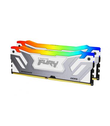 Memoria ram ddr5 48gb 2x24gb kingston - 8400mt - s - fury renegade rgb - cl40 - blanca - plata