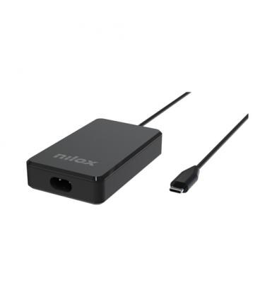 Nilox NXPDCGAN100W cargador de dispositivo móvil Portátil, Tableta, Smartphone Negro Corriente alterna Carga rápida Interior