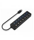 Gembird hub usb 3.2 (gen 1) de 7p c/ interruptores