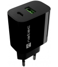 CARGADOR NATEC RIBERA 20W 1XUSB-A QC3.0 + 1XUSB-C PD3.0 NEGRO