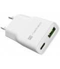 CARGADOR NATEC RIBERA SLIM 20W 1XUSB-A + 1xUSB-C PD3.0 QC3.0 PROTECCION OVP,OCP,SCP Y OTP BLANCO