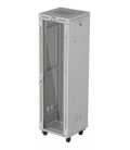 ARMARIO RACK LANBERG 19" 42U 600X600 CON LCD PUERTA DE CRISTAL FLAT PACK GRIS