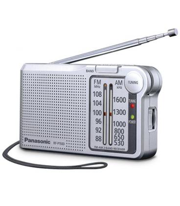 Radio portátil panasonic rf-p150d/ con batería/ a pilas/ plateada