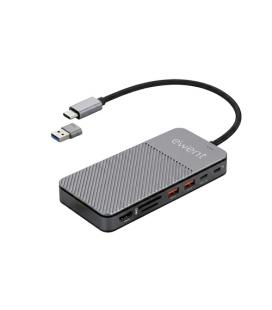Ewent EW1156 base para portátil y replicador de puertos Alámbrico USB 3.2 Gen 1 (3.1 Gen 1) Type-C Aluminio