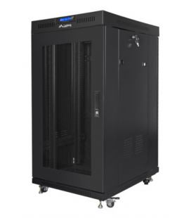 RACK CABINET 19" FREE-STANDING 22U/800X800 (FLAT PACK) WITH MESH DOOR LCD BLACK LANBERG V2