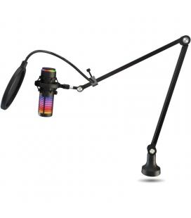Micrófono Krom Kaze Pro USB cardioide y omnidireccional con RGB y brazo articulado