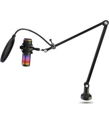 Micrófono Krom Kaze Pro USB cardioide y omnidireccional con RGB y brazo articulado