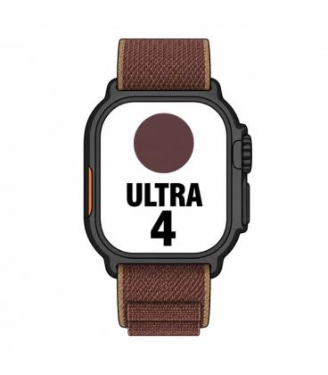 Apple watch ultra 4/ gps/ 49mm/ caja de titanio negro/ correa loop alpine burdeos m