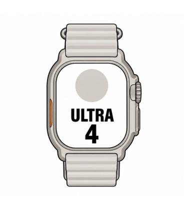 Apple watch ultra 4/ gps/ 49mm/ caja de titanio natural/ correa ocean gris translúcido