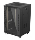 ARMARIO RACK LANBERG DE SUELO 19" 18U 600X600 PUERTA DE CRISTAL FLAT PACK NEGRO