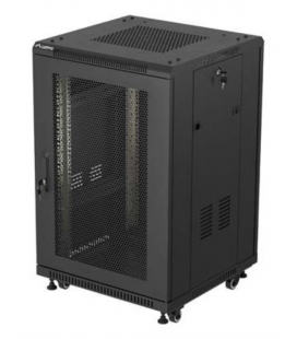 ARMARIO RACK LANBERG DE SUELO 19" 18U 600X600 PUERTA PERFORADA FLAT PACK NEGRO