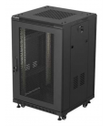 ARMARIO RACK LANBERG DE SUELO 19" 18U 600X600 PUERTA PERFORADA FLAT PACK NEGRO