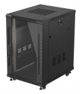 ARMARIO RACK LANBERG DE SUELO 19" 18U 600X800 PUERTA DE CRISTAL FLAT PACK NEGRO
