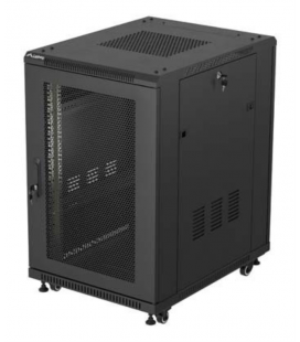 ARMARIO RACK LANBERG DE SUELO 19" 18U 600X800 PUERTA PERFORADA FLAT PACK NEGRO