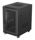 ARMARIO RACK LANBERG DE SUELO 19" 18U 600X800 PUERTA PERFORADA FLAT PACK NEGRO