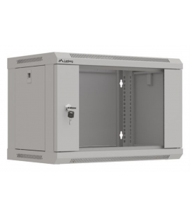 ARMARIO LANBERG MURAL RACK 19" 6U 540X350 FLAT PACK GRIS PUERTA CRISTAL