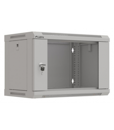 ARMARIO LANBERG MURAL RACK 19" 6U 540X350 FLAT PACK GRIS PUERTA CRISTAL
