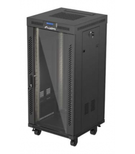 ARMARIO RACK LANBERG 19" 24U 600X600 CON LCD PUERTA DE CRISTAL FLAT PACK NEGRO
