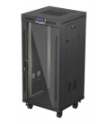 ARMARIO RACK LANBERG 19" 24U 600X600 CON LCD PUERTA DE CRISTAL FLAT PACK NEGRO