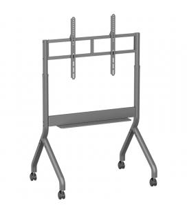 Soporte de suelo motorizado/ inclinable/ giratorio con ruedas y manivela aisens ftf90e-467 para tv 55-90'/ hasta 90kg