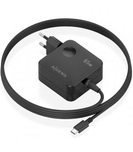 Cargador de pared gan aisens asch-1pd65wl85-bk/ 1xusb tipo-c/ 65w