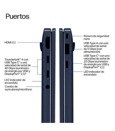 Portatil hp elitebook x g2a notebook ai rai7p - 450 - 32gb - ssd 1tb - 14 pulgadas fhd+ - w11p