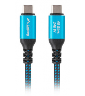 CABLE USB C 4.0 LANBERG M/M 40GB/S PD240W 8K60HZ 0.5M NEGRO/AZUL