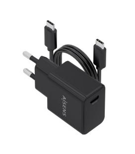 Cargador de pared gan aisens asch-20w1p082-bk/ 1xusb tipo-c/ 20w/ incluye cable usb tipo-c