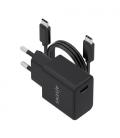 Cargador de pared gan aisens asch-20w1p082-bk/ 1xusb tipo-c/ 20w/ incluye cable usb tipo-c