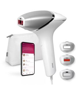 Depiladora de luz pulsada philips lumea ipl serie 8000/ con cable/ incluye 4 accesorios