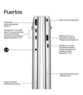 HP EliteBook 8 G2i 14 inch Notebook Next Gen AI PC Wolf Pro Security Edition Copilot+ PC Intel Core Ultra 5 325 Portátil 35,6 cm