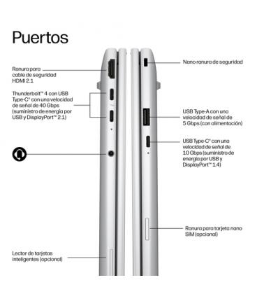 HP EliteBook 8 G2i 14 inch Notebook Next Gen AI PC Wolf Pro Security Edition Copilot+ PC Intel Core Ultra 5 325 Portátil 35,6 cm