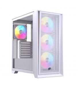 Caja ordenador gaming einarex p600 rgb atx cristal templado blanca